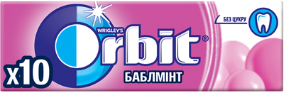 Упаковка жувальної гумки Orbit Bubblemint з фруктами і м'ятою 14 г x 30 шт (4009900482394)