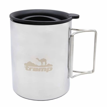 Термокружка с крышкой со складными ручками Tramp 0,5 л 10,3х8,5 см (UTRC-142-metal)