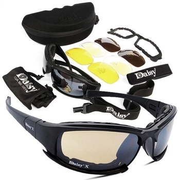Очки Daisy X7 Тактические ветрозащитные очки набор линз 3 пары