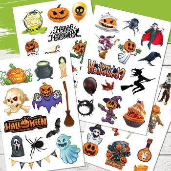 Стікерпак Helloween (наклейки на Хелловін, А5 формат, 4 листи)