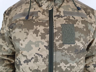Армейский зимний уставной бушлат для ЗСУ на флисе и синтепоне 54 размера цвета камуфляж пиксель 2725