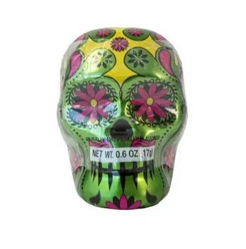 Металевий череп із цукерками Halloween Skull Tin with Smarties 17g (зелений)