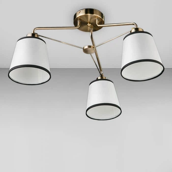 Люстра потолочная с абажуром Light House DL-18378/3 бронза плафон белый