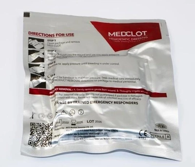 Гемостатический кровоостанавливающий бинт MedClot, Кровоостанавливающая повязка MedClot
