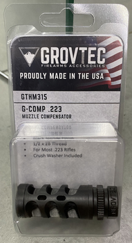 Дульний гальмо-компенсатор GrovTec калібр 223 Rem (5,56/45). Різьблення - 1/2"-28