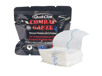 Гемостатичний бинт марля QuikClot Combat Gauze Z-Folded (7,5 см х 3,7 м)