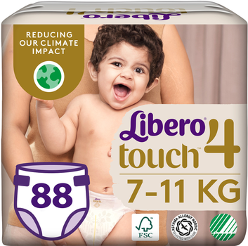 Підгузки Libero Touch 7-11 кг Розмір 4 88 шт (7322541994109)