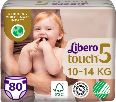 Підгузки Libero Touch 10-14 кг Розмір 5 80 шт (7322541994161)