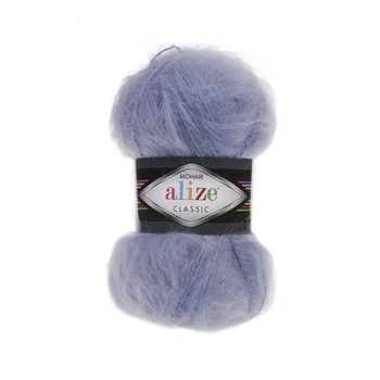 Пряжа для вязания Alize Mohair Classic 40 голубая ализе мохер классик