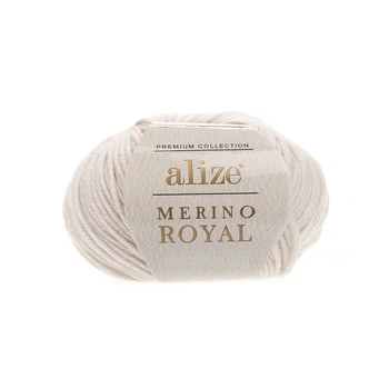 Пряжа для вязания Alize merino royal 67 слоновая кость ализе мерино роял 100% шерсть