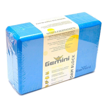 Блок для йоги Gemini 23х15х7,5 см Синий