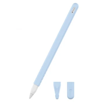 Силиконовый чехол со сменными наконечниками для Apple Pencil 2 STR Silicone Pencil Case - Blue