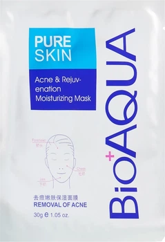 Маска для подростковой кожи - BioAqua Pure Skin Acne & Rejuvenation Moisturizing Mask 30g (504583-10691)