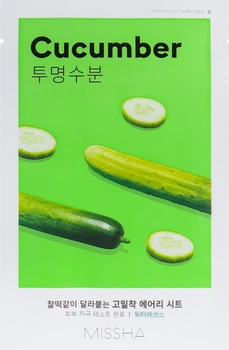 Маска для обличчя з екстрактом огірка - Missha Airy Fit Cucumber Sheet Mask 19g (596961-8146)