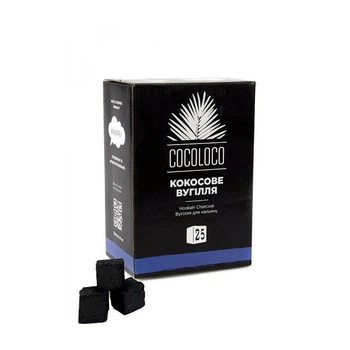 Вугілля кокосове для кальяну натуральне Cocoloco швидкорозпалюване 1 кг. 72шт/уп. Вугілля для кальянів