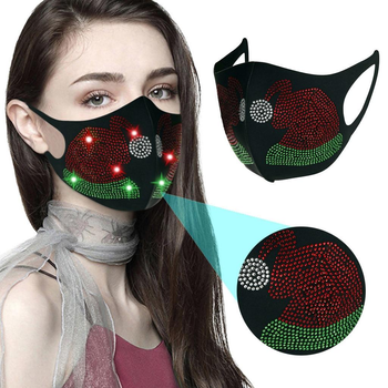 Многоразовая маскарадная маска для защиты лица со стразами женская 19*13 см. J&H Garment Stile: C