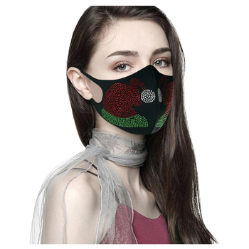 Многоразовая маскарадная маска для защиты лица со стразами женская 19*13 см. J&H Garment Stile: C