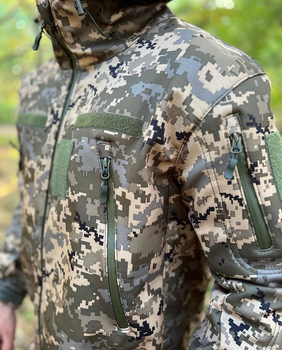 Тактическая куртка софт шелл пиксель военная р 54