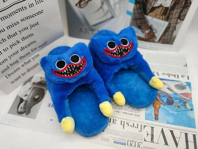 Тапочки кігурумі Хагі Ваги Kigurumi Домашні Huggy wuggy Сині Плюшеві Дитячі тканинні 28-33 (3148)