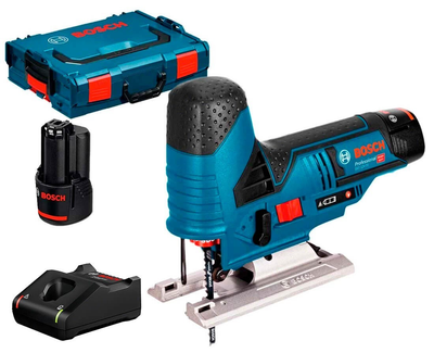 Акумуляторний лобзик Bosch Professional GST 12V-70 + 2 акб GBA 12V 2Ah + з/п GAL 12V-40 + L-boxx (06015A1000)