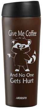 Термочашка Ardesto Coffee time Енот 0,45 л нержавеющая сталь, коричневый (AR2645DML)