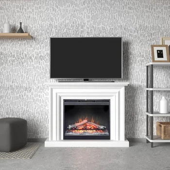 Декоративный портал камин из МДФ Sunrise FN 0226 + електрокамин Dimplex Slimline белый Aristocrat Decor