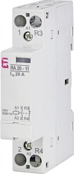 Контактор ETI RA 20-11 2P 20A 230V AC 1NO+1NC 2464097 модульный