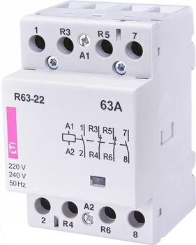 Контактор ETI R 63-22 4P 63A 230V AC 2NO+2NC 2463470 модульный