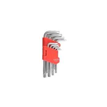 Набор ключей TORX (звездочка) 9 предметов T 10-50, короткие. В пластиковом держателе CARLIFE (WR2111)
