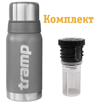 Комплект Tramp Термос Expedition Line 0,5 л сірий TRC-030-grey + Пробка для термосів Expedition UTRA-287