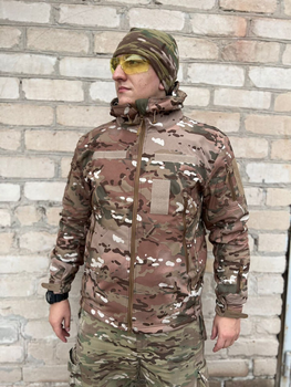 Куртка тактична FCTdesign на сітці Софтшелл M мультикам