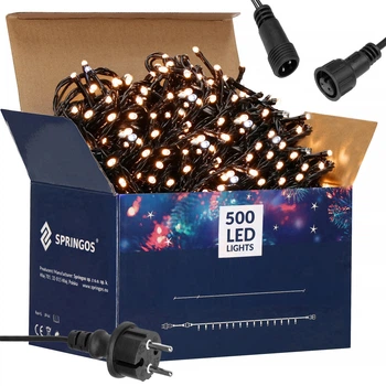 Lampki choinkowe LED Flash Springos CL0528 500 LED Biały ciepły z zimnymi błyskami (5907719422114)