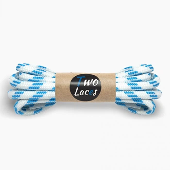 Шнурки для обуви трековые TWO LACES круглые 5 мм, длина 90 см, белый с голубым (67015760)