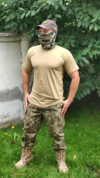 Військова футболка бавовна SINGLE SWORD койот M