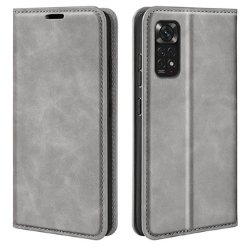 Чехол Taba Retro-Skin для Xiaomi Redmi Note 11 / Note 11S книжка кожа PU с визитницей серый