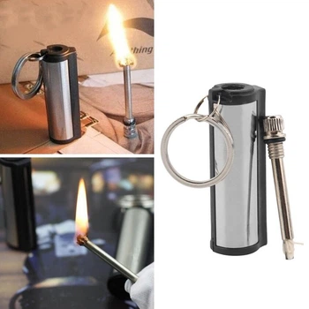 Портативное огниво для зажигания огня Matchstick Fire Starter вечная спичка (серебристый)