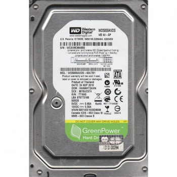 3.5" жорсткий диск 500Gb Western Digital AV-GP SATA2 32Mb IntelliPower Recert (WD5000AVDS) (Ref)