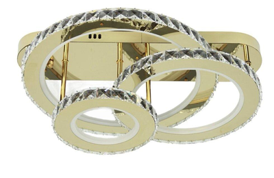 Светодиодная хрустальная люстра SVLIGHT LED 2902/3 золото 120W 2.4G 3000-6000K+пульт