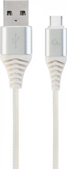 Cablexpert USB na USB Type-C 2m Srebrny/Biały (CC-USB2B-AMCM-2M-BW2)