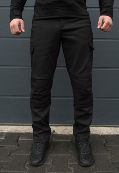 Утеплённые тактические штаны на флисе modern XS black
