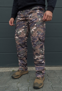 Утеплені тактичні штани на флісі waterproof XL multicam