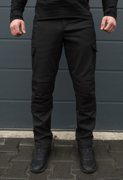 Утеплённые тактические штаны на флисе modern M black