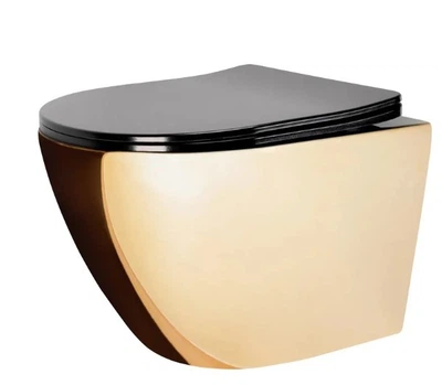Унітаз підлоговий безободковий gold/black Rea Carlo REA-C8990 (00140202)