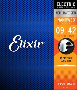 Струни для електрогітари Elixir NanoWeb Coating Super Light 9-42 (EL NW SL)