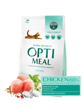 Сухий корм для кошенят Optimeal Kittens з куркою, 1.5 кг