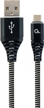 Kabel Cablexpert USB - MicroUSB 2 m Czarny/Biały (CC-USB2B-AMmBM-2M-BW)