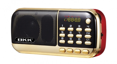 Портативное FM/MP3 радио BKK B836 с SD/USB/LED с фонарем