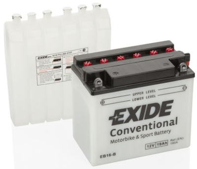 Акумулятор EXIDE Стандарт [12B] 19 Ah/ 175x101x155 (ДхШхВ) CCA 190 EXIDE EXI EB16-B