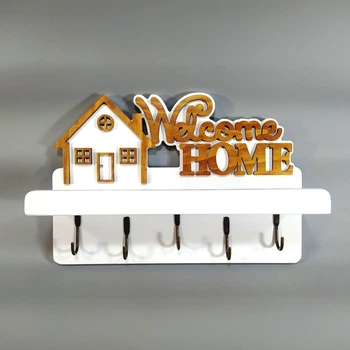 Ключниця настінна з полицею Welcome home Майстерня містера Томаса 30х20, 5х9см Фанера 10 мм