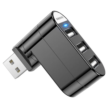 Переходник HUB Borofone DH3 three-port USB splitter Черный